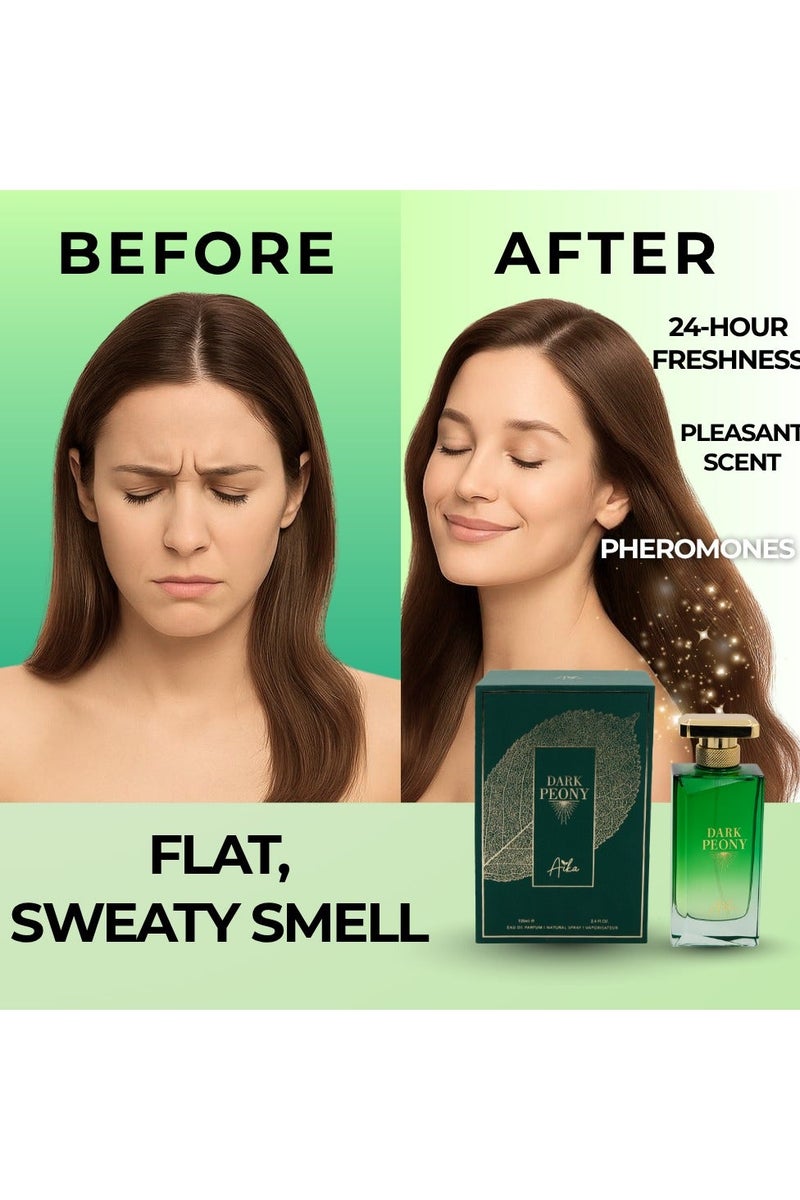 Aika 100ml Dark Peony Perfume for Women, Long-Lasting women perfume for Body & Hair, Alcohol-Free perfumes for women with Peony, Blackcurrant & Patchouli Fusion - Image 4